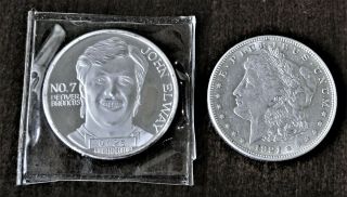 John Elway (with Long Hair) This Is Rare,  Limited Edition,  Troy Oz Silver Coin