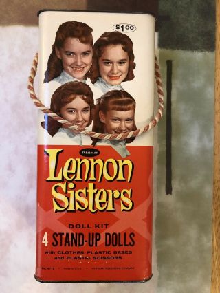 Vintage 1960’s Lennon Sisters Doll Kit 4 Stand Up Dolls By Whitman