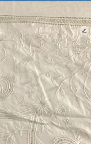Rare Ralph Lauren Hope Chest King Duvet Cover Winter White Embroidery Ec 96x110 "