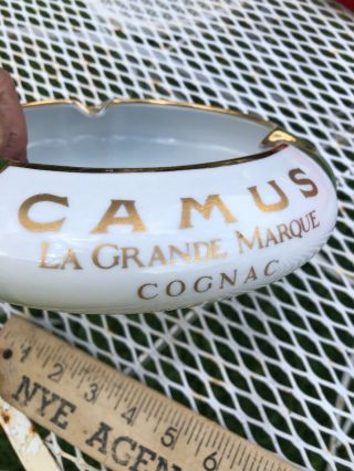 9” RARE UNUSUAL Huge Limoges Ashtray for Camus Cognac Napoleon Image Gold Trim 3