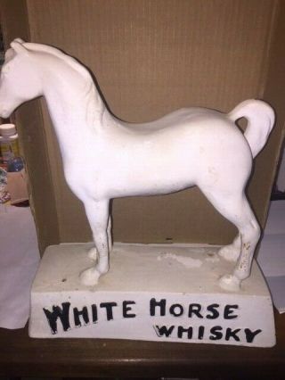 Rare Vintage White Horse Scotch Whiskey Horse Ceramic Bar Display