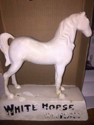 RARE Vintage White Horse Scotch Whiskey Horse Ceramic Bar Display 2