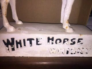 RARE Vintage White Horse Scotch Whiskey Horse Ceramic Bar Display 3
