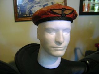 Nr Vintage Antique Motorcycle Cap Hat Beret Leather Ama Gypsy Tour Collectible