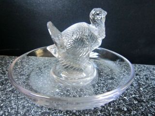 Rare R Lalique Pin Dish Of Turkey Signed R Lalique Chip To Bea