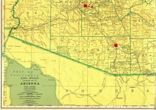 1963 Antique Arizona State Map With Railroads Vintage Map Rare Poster Size 6648