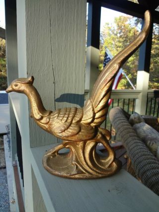 Antique Cast Iron Pheasant/bird 7 Lbs.  4 Oz.  10 3/8  High