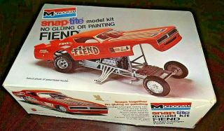 Vintage 1974 Monogram Dodge Charger " The Fiend " 1/32 Scale Funny Car Snap Model
