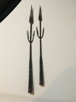 Antique Spear Heads 24” African? Unknown Origin,  See Detailed Pictures