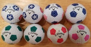 Callaway Chrome Soft Truvis Golf Balls 8 Include 4 2019 Star/stripes 2 Rare