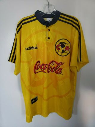 Rare Vintage 90s Adidas Club America Futbol Soccer Sol Jersey Mens L Mexico