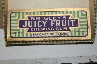 Vintage 1930 Wrigley ' s Juicy Fruit Chewing Gum Store Display Box Rare 3