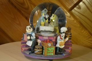 Disneys Lady And The Tramp Musical Snow Globe With Lights 