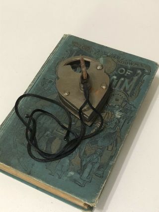 Unique Vintage Metal Lock W/ Key,  Collectible.  Medium Size, .