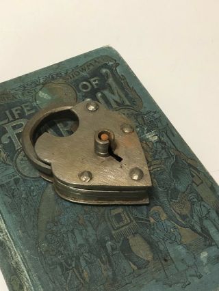 Unique Vintage Metal Lock w/ Key,  Collectible.  Medium size, . 3
