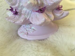 RARE VINTAGE SMALL Ceramic Christmas Tree Lighted - Purple - 7 1/2 