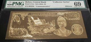 Tt Pk Cs1c 1984 Belize $5 Real Gold Rare Commemorative Pmg 69 Collector Series
