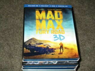 3d Movie Blu Ray Mad Max Fury Road Tom Hardy W/rare Lenticular Sleeve