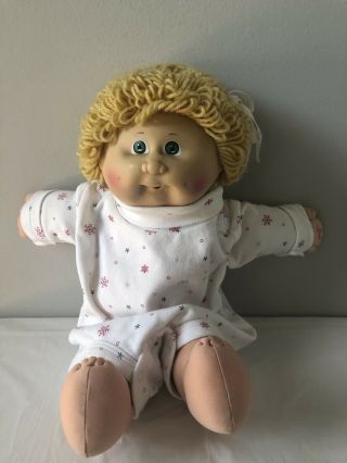 Vintage Cabbage Patch Doll 1982 Blonde Hair W/ Green Eyes