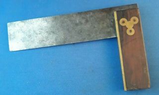 Antique Disston And Sons 6 Inch Rosewood And Brass Tri Square Marking Gage