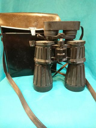 Tasco Vintage Binoculars Model 119 1000yds 63m 1000m Rare With Case