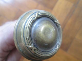 Vintage Round Brass Door Handles Pair