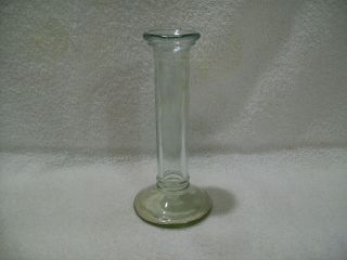 Antique Vintage Heavy Glass Bud Vase Footed Base Vase 7 1/2 " Tall
