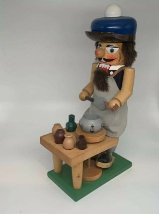 Rare Large Steinbach Nutcracker ‘pottery Maker’ Potter - Hand Made In Germany