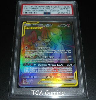 Psa 10 Gem Gardevoir & Sylveon Gx 225/214 Sm Hyper Rare Pokemon Card