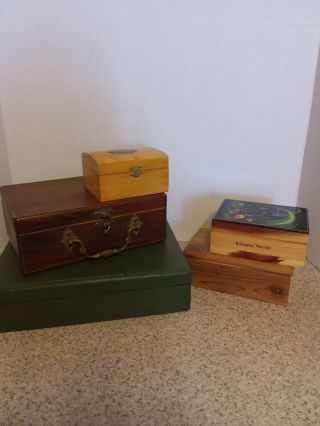Wooden Boxes Vintage Old Trinket /jewelry Box,  Cedar,  Redwood Shut The Box Game