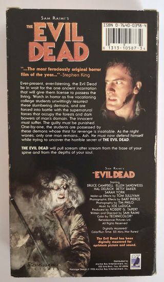 Rare Box 1998 Evil Dead VHS Sam Raimi Bruce Campbell Digitally mastered 2