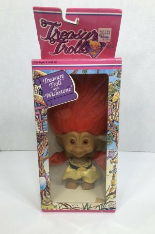Vintage 90s Treasure Troll Boxing Doll W/ Red Hair In Orginal Box Ace Novelity