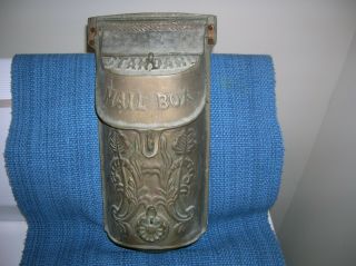 Vintage Cast Brass Standard Brand Mail Box Antique Victorian Style Scroll