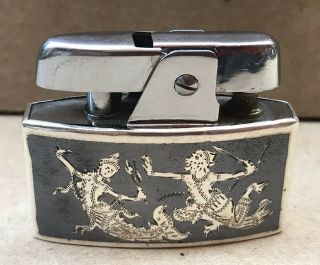 Vintage Rare Ronson Siam Sterling Silver Made In England Lighter Great Cond.