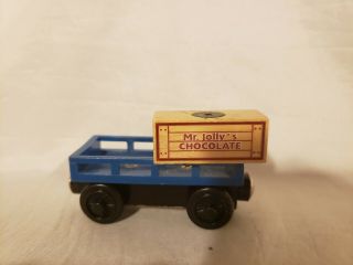 Thomas wooden railway Mr.  Jolly ' s chocolate cargo car rare Learning Curve 2