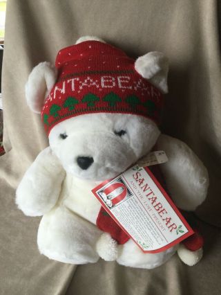 Dayton Hudson 1985 Santa Bear Christmas Stuffed Polar Bear 17 " Teddy With Tags