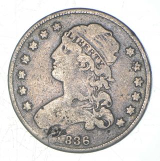 Rare - 1836 Bust Quarter - Great Detail - United States Type Coin 854