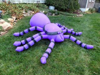 8 Foot Rare 2004 Gemmy Airblown Inflatable Lighted Purple Spider Halloween Prop