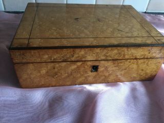 Victorian Maple Wood Box With Key