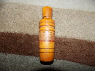 Vtg Rare Oscar Quam Mn Round Waterfowl/duck Call Complete Metal Reed Vgc