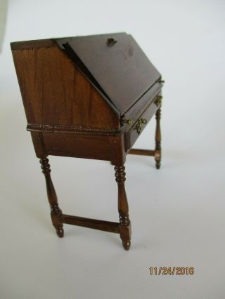Vtg Miniature Dollhouse Slant Top Desk.  Artisan.  Andrews,  Paperweight