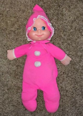 Bitty Bare Bottoms Pink Baby Beans Vintage 70s 80s Mattel Bean Bag Doll Toy