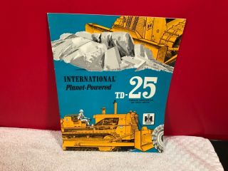 Rare 1960s International Harvester Tractor Td - 25 Dealer Brochure