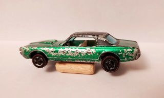 Hot Wheels Redline 1967 Custom Cougar Green Black Top White Int Hong Kong Rare