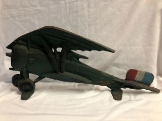Cast Iron Doorstop Airplane Vintage Aviator Figurine Aviation Antique