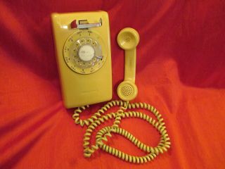Vintage Stromberg Carlson Rotary Wall Phone In Rare Butterscotch Color Date 1974