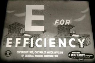 16mm Film: E For Efficiency - 1950 Vintage Jam Handy Chevrolet Promotional Rare