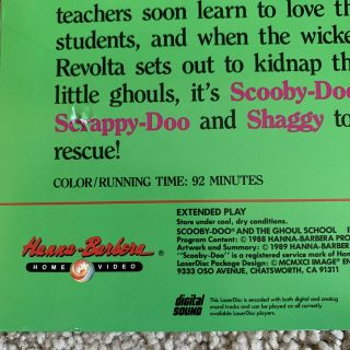 Scooby - Doo Meets The Ghoul School Laserdisc - ULTRA RARE CARTOON ANIMATION 3