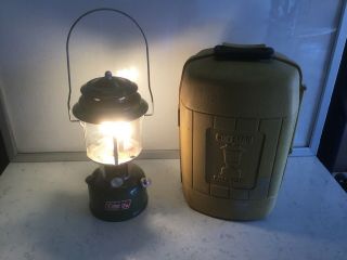 Vintage Coleman 220k Lantern With Hard Shell Carry Case Dated 12/79