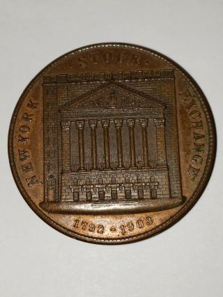 - Rare - 1903 Chas.  Gregory & Co York Stock Exchange Bronze Medal